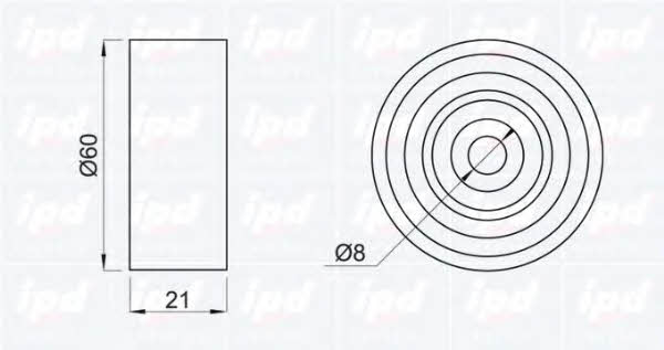 IPD 15-0496 Tensioner pulley, timing belt 150496
