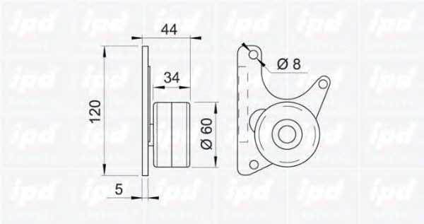 IPD 15-0510 Tensioner pulley, timing belt 150510