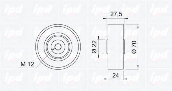 IPD 15-0535 V-ribbed belt tensioner (drive) roller 150535