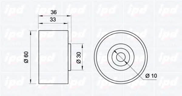 IPD 15-0556 Tensioner pulley, timing belt 150556