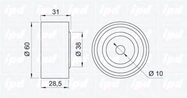 IPD 15-0562 Tensioner pulley, timing belt 150562