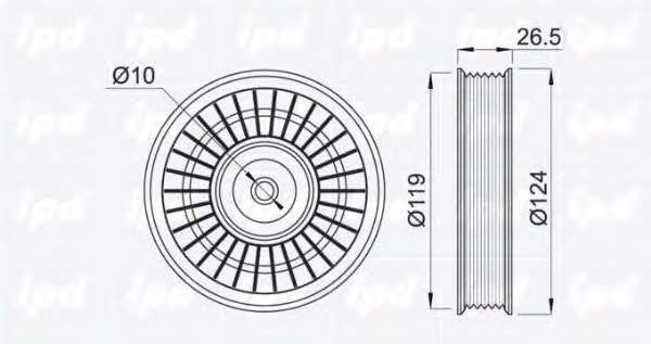 IPD 15-0599 V-ribbed belt tensioner (drive) roller 150599