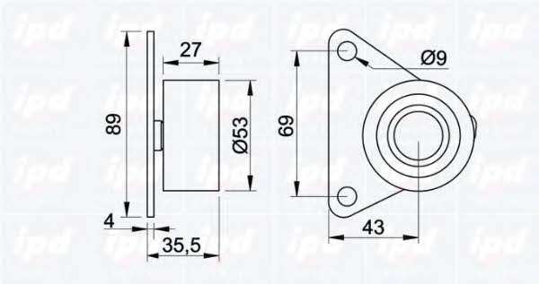 IPD 15-0613 Tensioner pulley, timing belt 150613