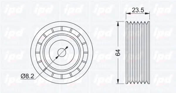 IPD 15-0616 V-ribbed belt tensioner (drive) roller 150616