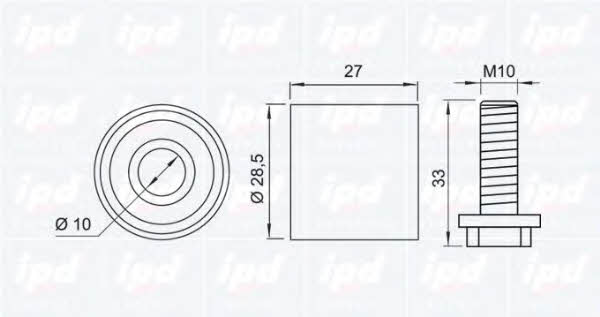 IPD 15-0645 Tensioner pulley, timing belt 150645