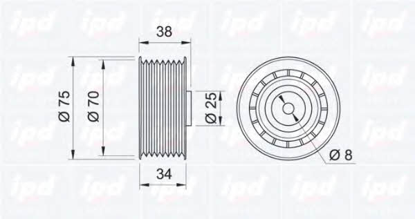 IPD 15-0680 V-ribbed belt tensioner (drive) roller 150680