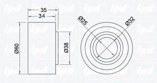 IPD 15-0730 Tensioner pulley, timing belt 150730