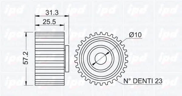 IPD 15-0751 Tensioner pulley, timing belt 150751