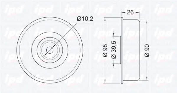 IPD 15-0757 V-ribbed belt tensioner (drive) roller 150757