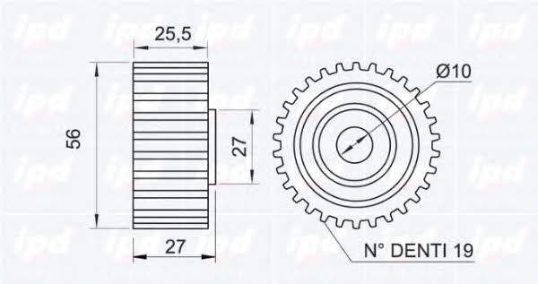 IPD 15-0786 Tensioner pulley, timing belt 150786