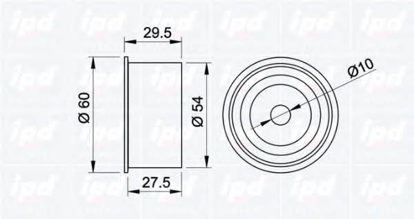 IPD 15-0815 Tensioner pulley, timing belt 150815