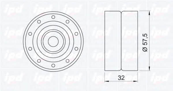 IPD 15-0834 Tensioner pulley, timing belt 150834