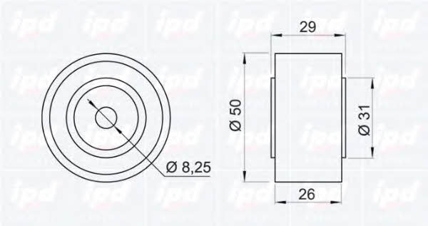 IPD 15-0843 V-ribbed belt tensioner (drive) roller 150843