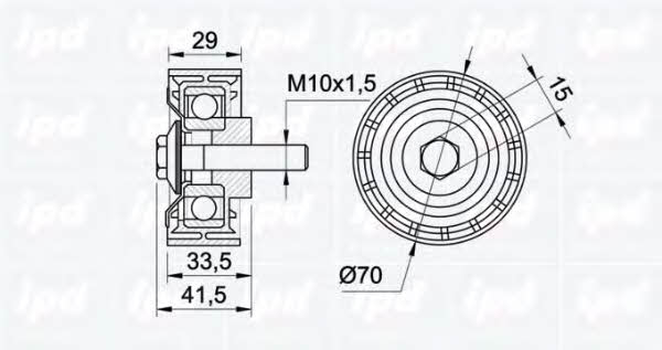 IPD 15-0844 V-ribbed belt tensioner (drive) roller 150844