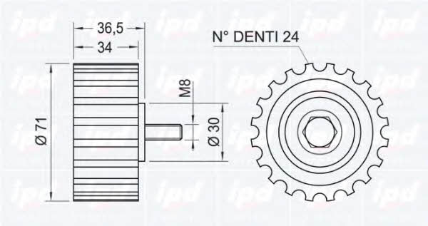 IPD 15-0846 Tensioner pulley, timing belt 150846