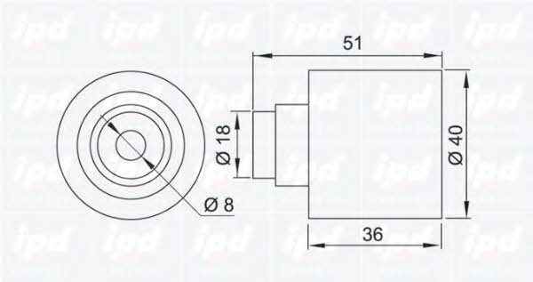IPD 15-0855 Tensioner pulley, timing belt 150855
