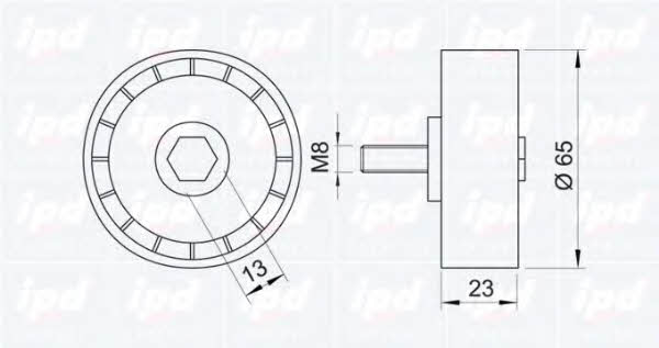 IPD 15-0866 V-ribbed belt tensioner (drive) roller 150866
