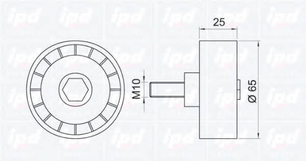 IPD 15-0868 V-ribbed belt tensioner (drive) roller 150868