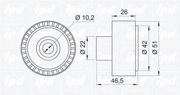 IPD 15-0880 V-ribbed belt tensioner (drive) roller 150880
