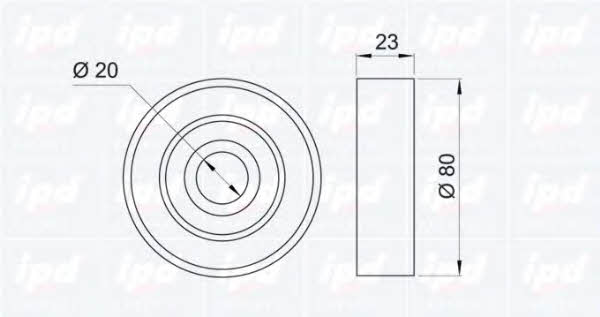 IPD 15-0937 V-ribbed belt tensioner (drive) roller 150937