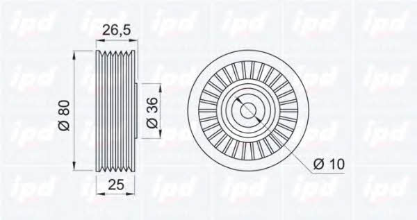 IPD 15-0938 V-ribbed belt tensioner (drive) roller 150938