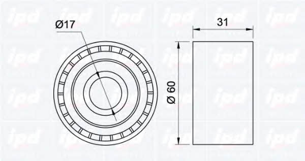IPD 15-0966 V-ribbed belt tensioner (drive) roller 150966