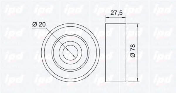 IPD 15-0969 V-ribbed belt tensioner (drive) roller 150969