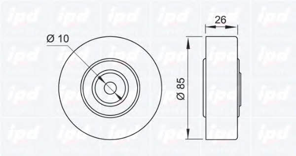 IPD 15-0974 V-ribbed belt tensioner (drive) roller 150974