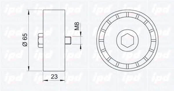 IPD 15-1004 V-ribbed belt tensioner (drive) roller 151004