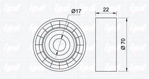 IPD 15-1021 V-ribbed belt tensioner (drive) roller 151021