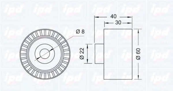 IPD 15-1025 Tensioner pulley, timing belt 151025