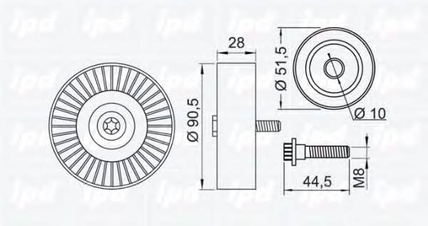 IPD 15-1026 V-ribbed belt tensioner (drive) roller 151026