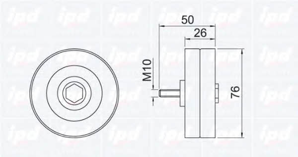 IPD 15-1029 V-ribbed belt tensioner (drive) roller 151029