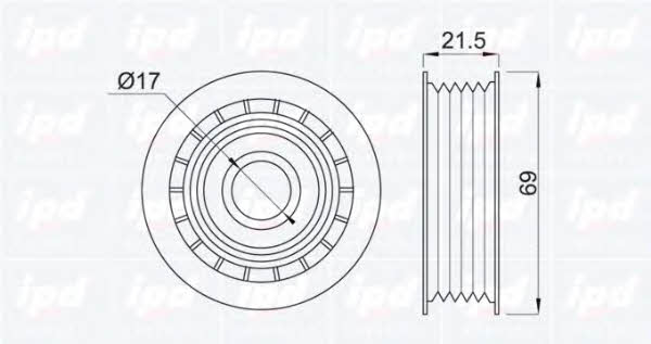 IPD 15-1030 V-ribbed belt tensioner (drive) roller 151030