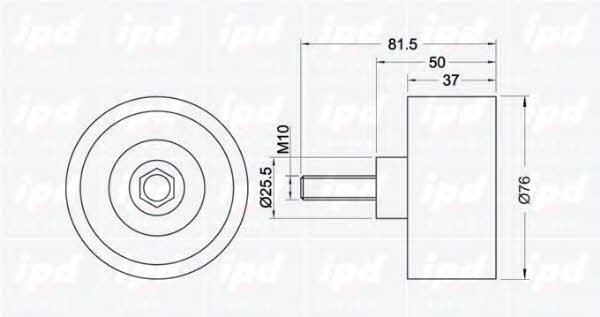 IPD 15-1068 V-ribbed belt tensioner (drive) roller 151068