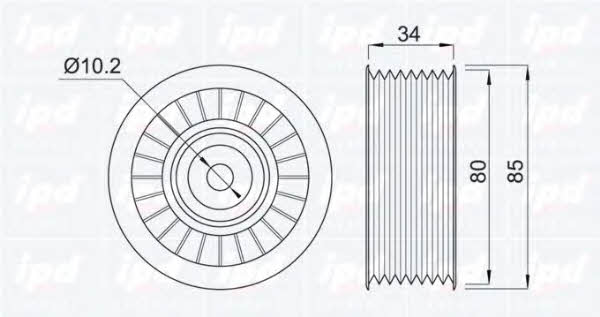 IPD 15-3064 V-ribbed belt tensioner (drive) roller 153064