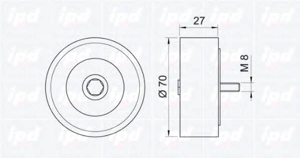 IPD 15-3075 V-ribbed belt tensioner (drive) roller 153075