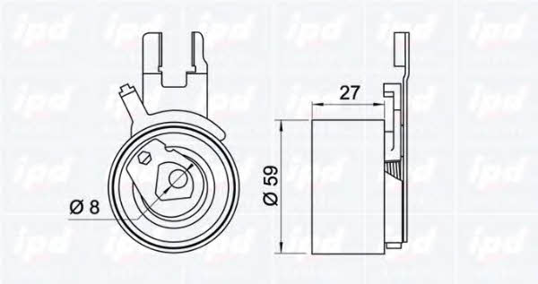 IPD 15-3081 Tensioner pulley, timing belt 153081