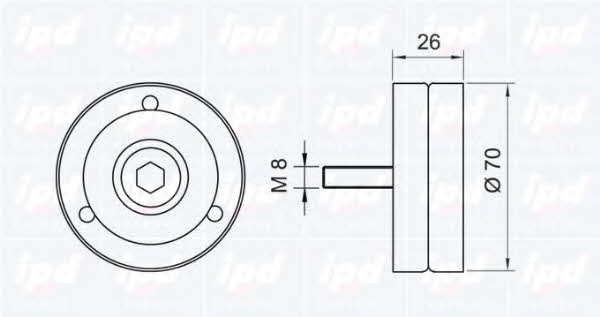 IPD 15-3083 V-ribbed belt tensioner (drive) roller 153083