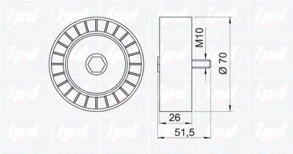 IPD 15-3087 V-ribbed belt tensioner (drive) roller 153087