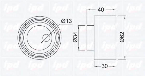 IPD 15-3100 Tensioner pulley, timing belt 153100