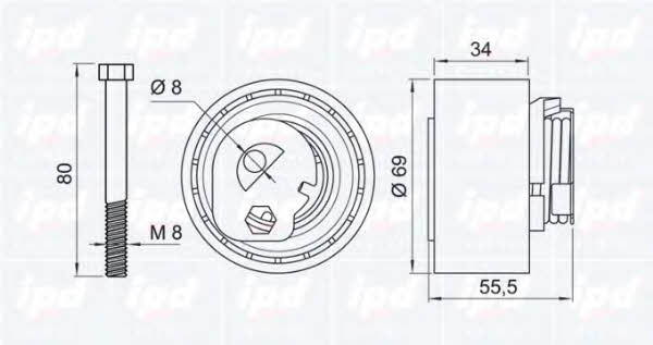 IPD 15-3102 Tensioner pulley, timing belt 153102
