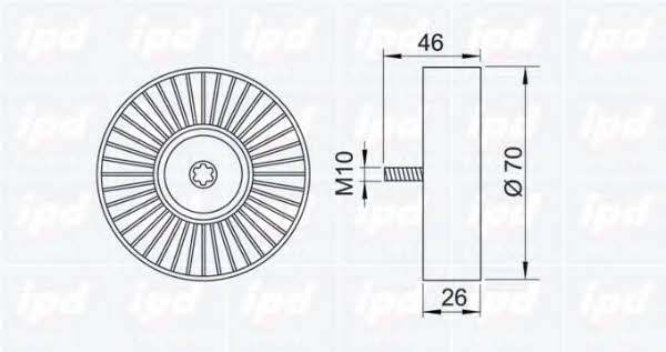 IPD 15-3132 V-ribbed belt tensioner (drive) roller 153132