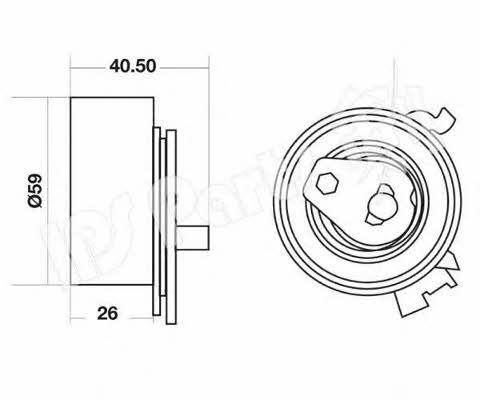 Ips parts ITB-6W10 Tensioner pulley, timing belt ITB6W10