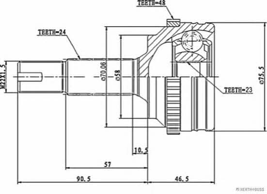 Jakoparts J2822136 CV joint J2822136