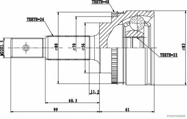 Jakoparts J2822138 CV joint J2822138