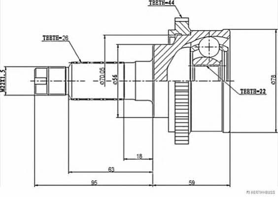 Jakoparts J2823109 CV joint J2823109