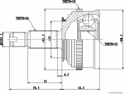 Jakoparts J2824134 CV joint J2824134