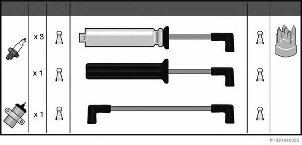 Jakoparts J5380900 Ignition cable kit J5380900