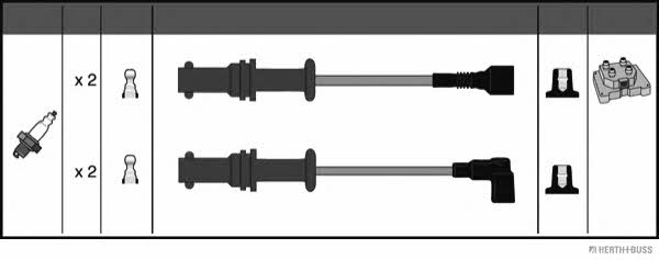 Jakoparts J5387004 Ignition cable kit J5387004